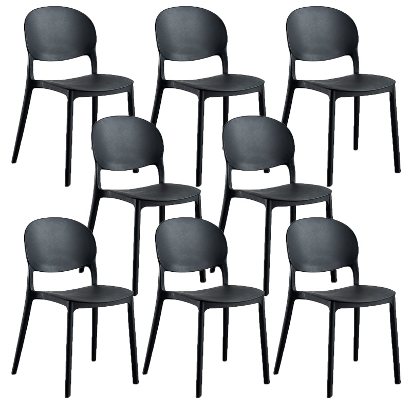 Home Kitchen Dining Armless Chair Open Back Side Plastic Chair