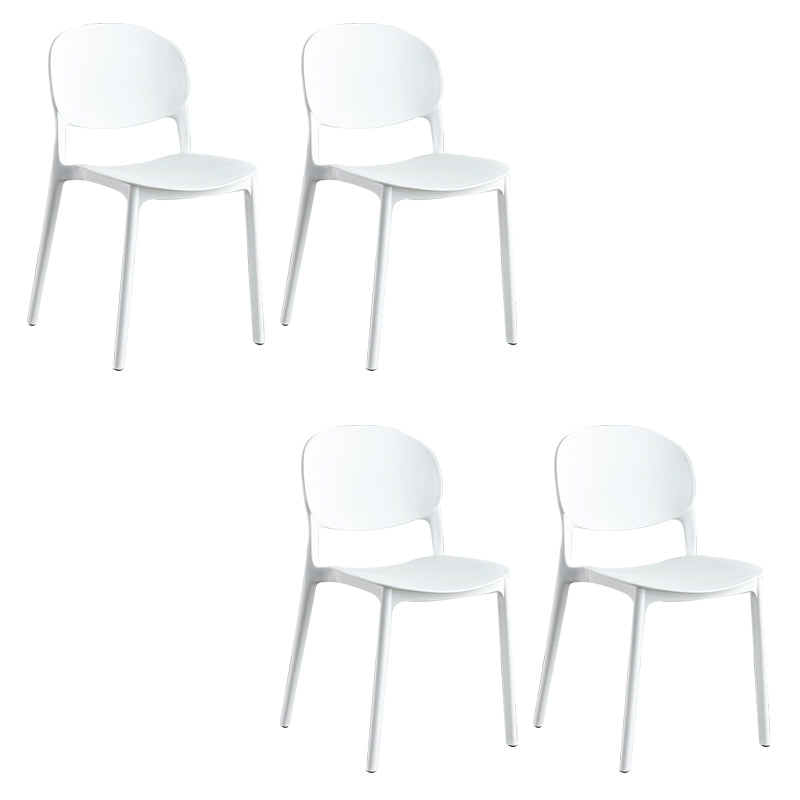 Home Kitchen Dining Armless Chair Open Back Side Plastic Chair