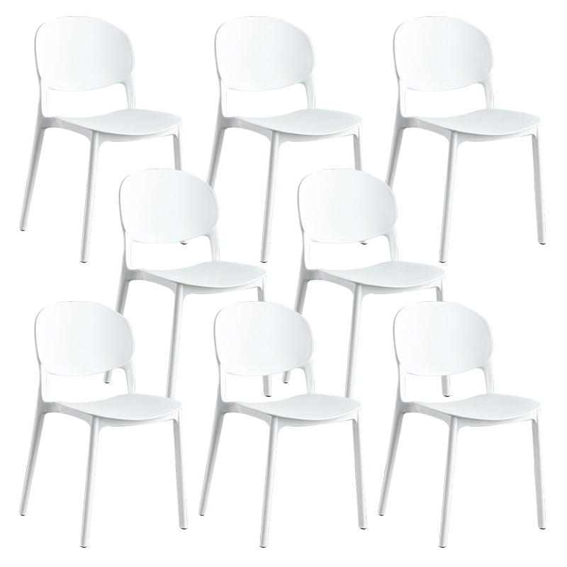 Home Kitchen Dining Armless Chair Open Back Side Plastic Chair