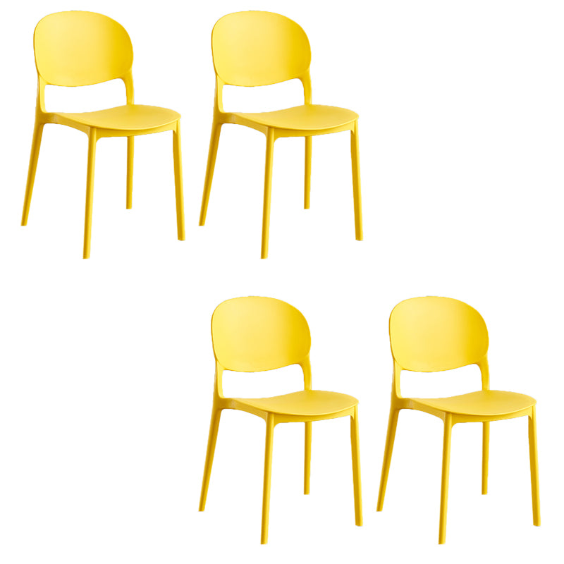 Home Kitchen Dining Armless Chair Open Back Side Plastic Chair