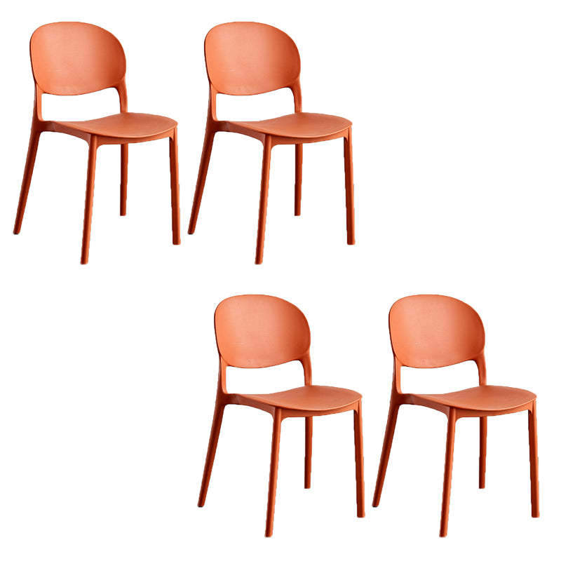 Home Kitchen Dining Armless Chair Open Back Side Plastic Chair