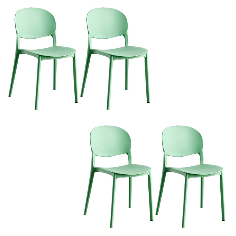 Home Kitchen Dining Armless Chair Open Back Side Plastic Chair