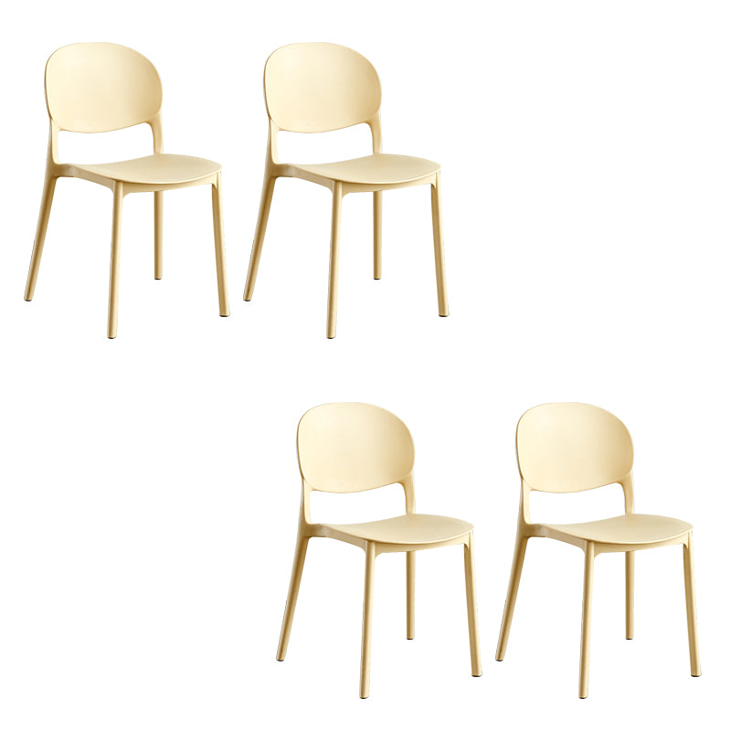 Home Kitchen Dining Armless Chair Open Back Side Plastic Chair