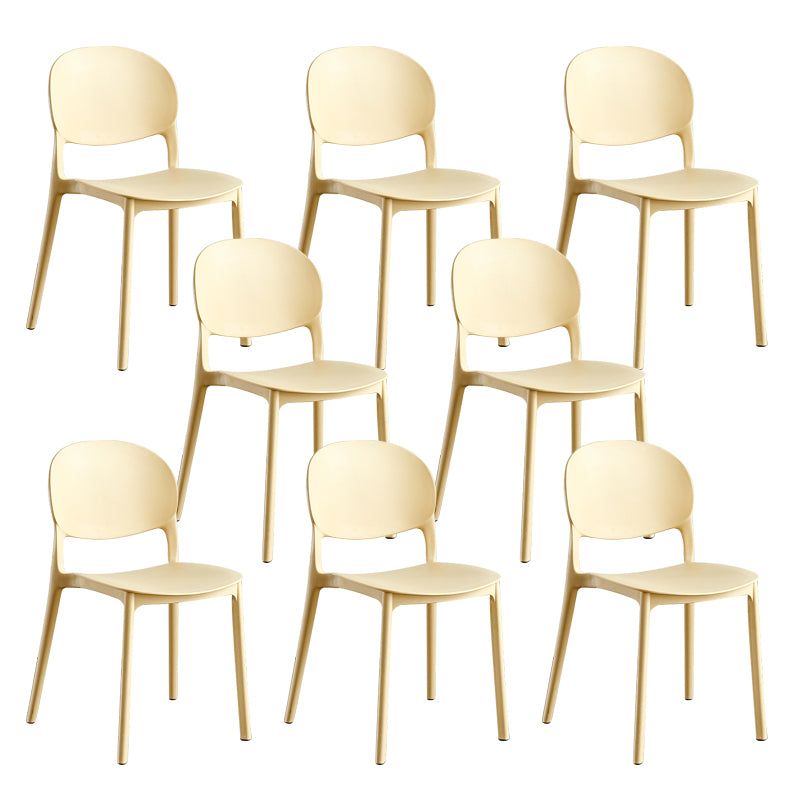 Home Kitchen Dining Armless Chair Open Back Side Plastic Chair