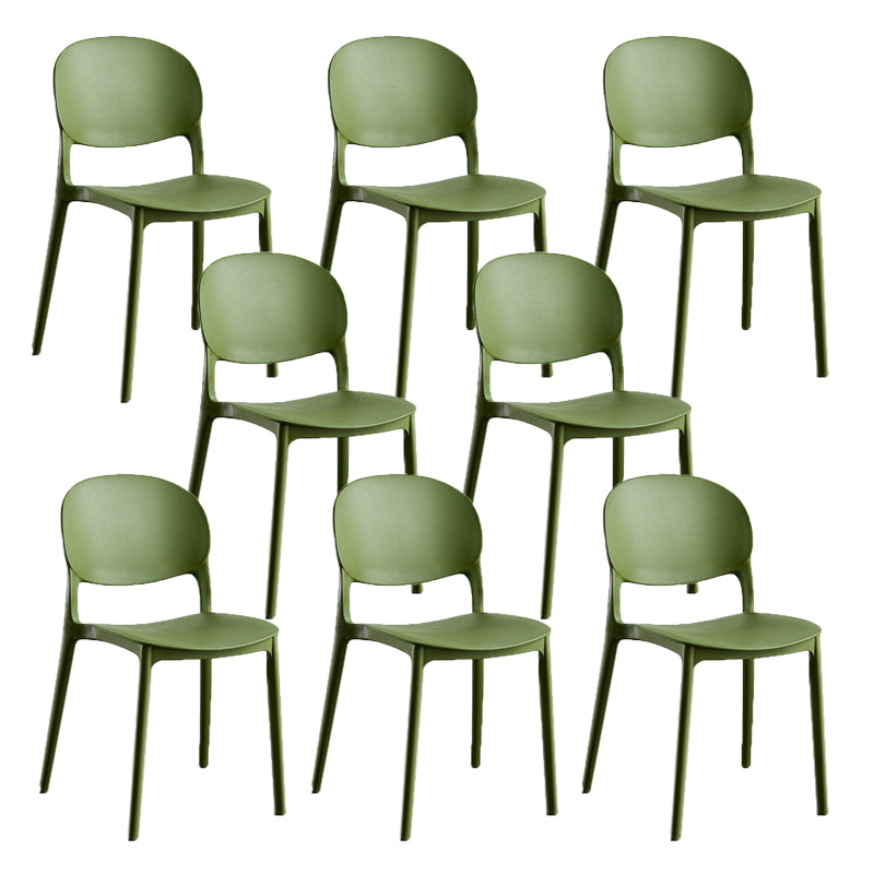 Home Kitchen Dining Armless Chair Open Back Side Plastic Chair