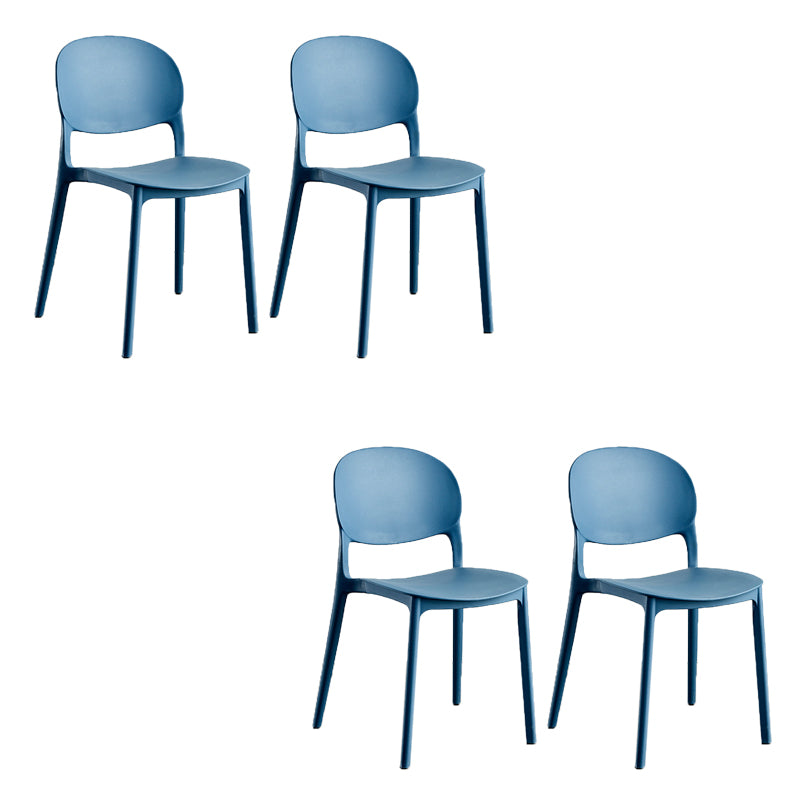 Home Kitchen Dining Armless Chair Open Back Side Plastic Chair