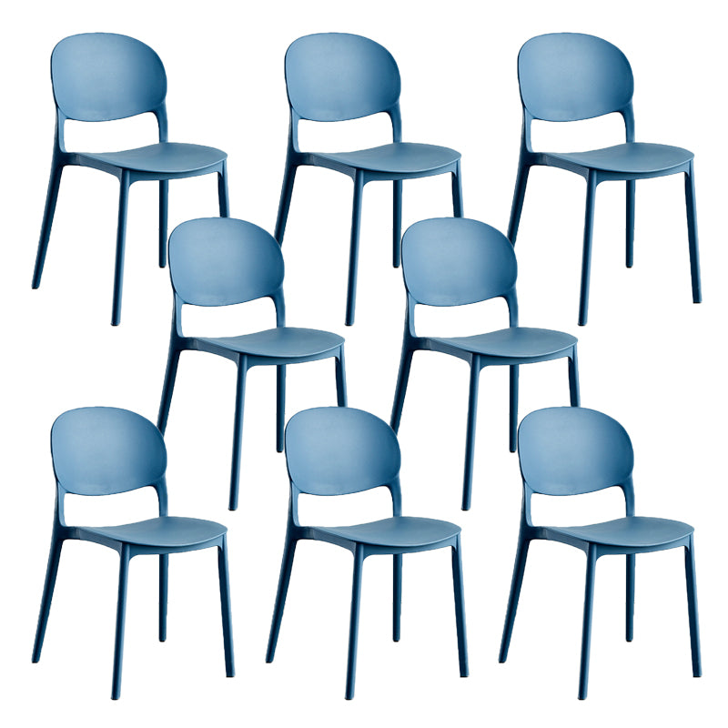 Home Kitchen Dining Armless Chair Open Back Side Plastic Chair