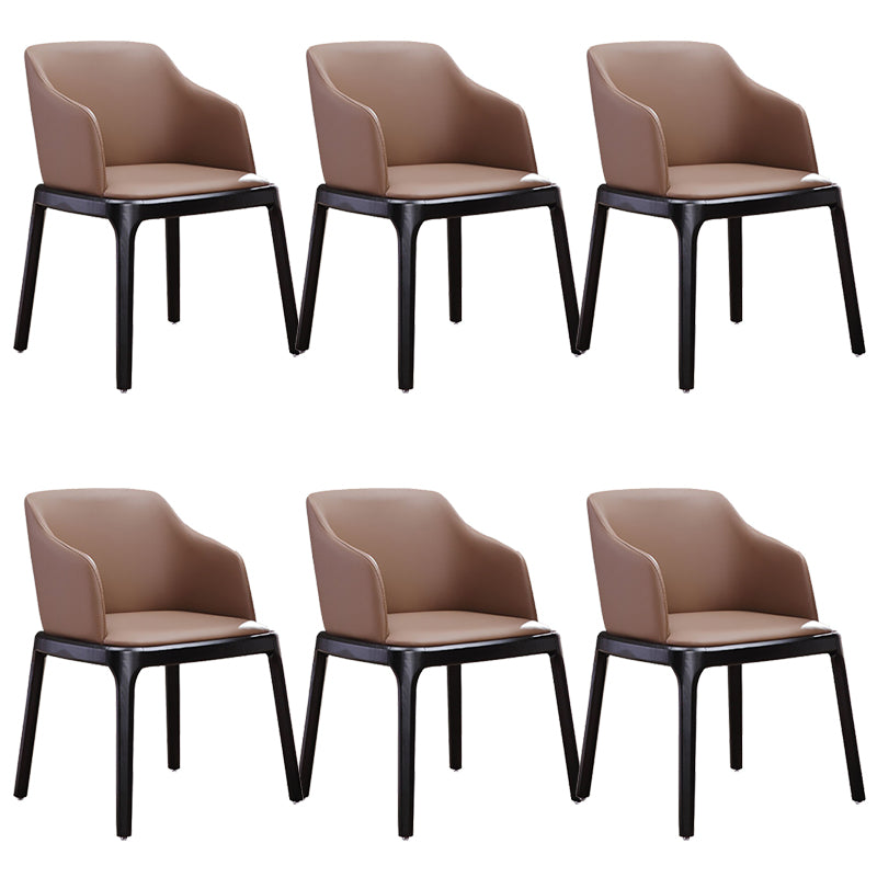 Contemporary Kitchen Wood Dining Chair PU Leather Side Chair