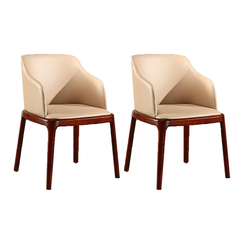 Contemporary Kitchen Wood Dining Chair PU Leather Side Chair