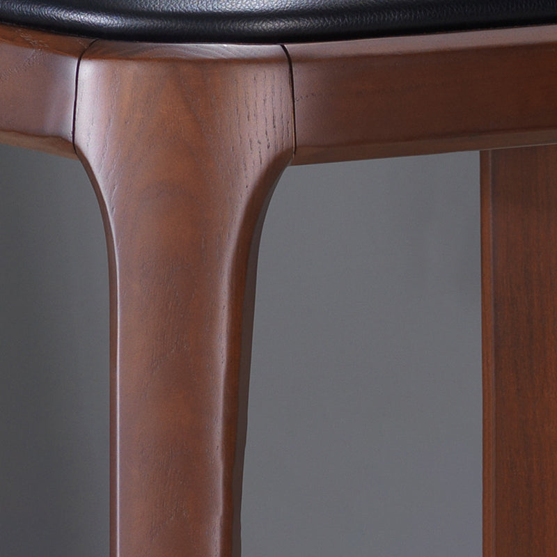 Contemporary Kitchen Wood Dining Chair PU Leather Side Chair