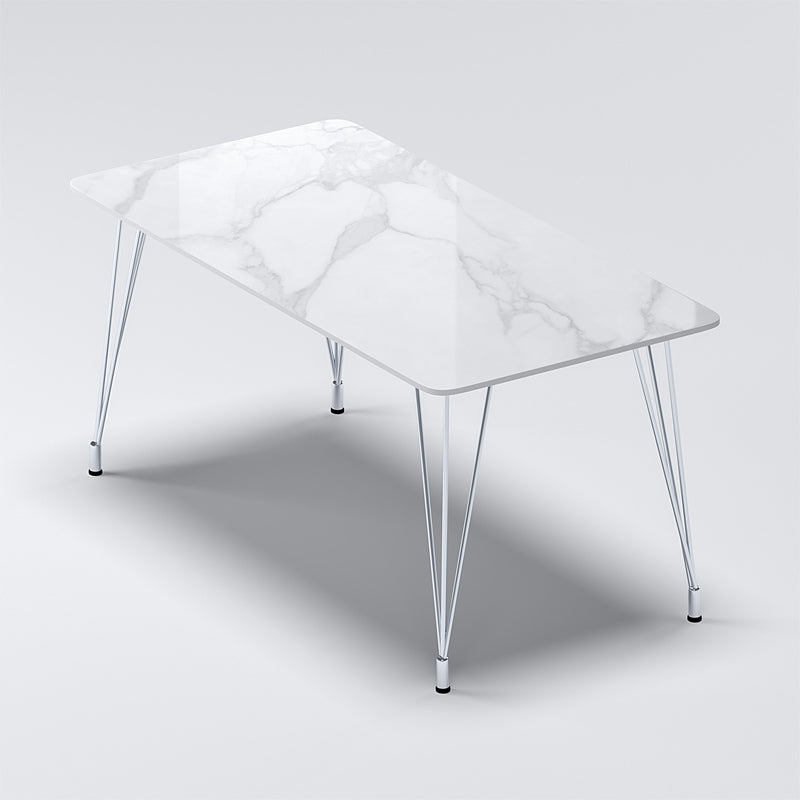 Modern 1/2/5/7 Pieces Dining Furniture Faux Marble Top Rectangle Dining Set for Home