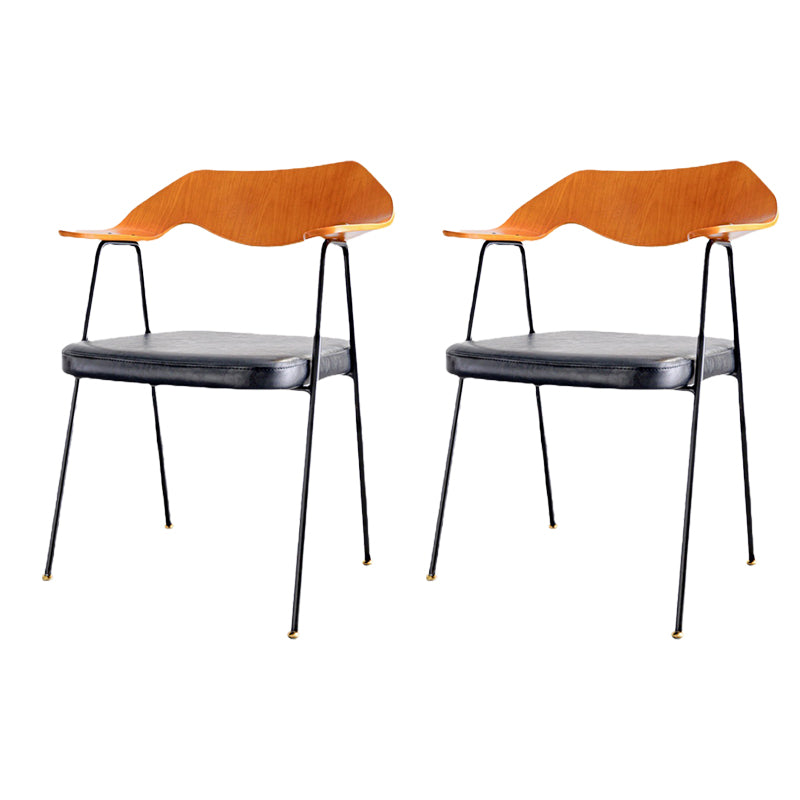 Industrial Upholstered Arm Chair Metal Dining Room Kitchen Chair