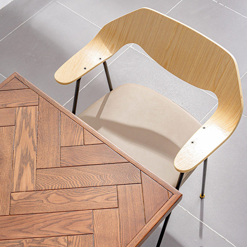 Industrial Upholstered Arm Chair Metal Dining Room Kitchen Chair