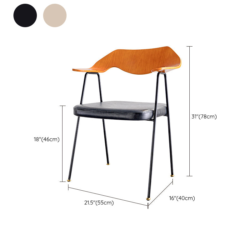 Industrial Upholstered Arm Chair Metal Dining Room Kitchen Chair