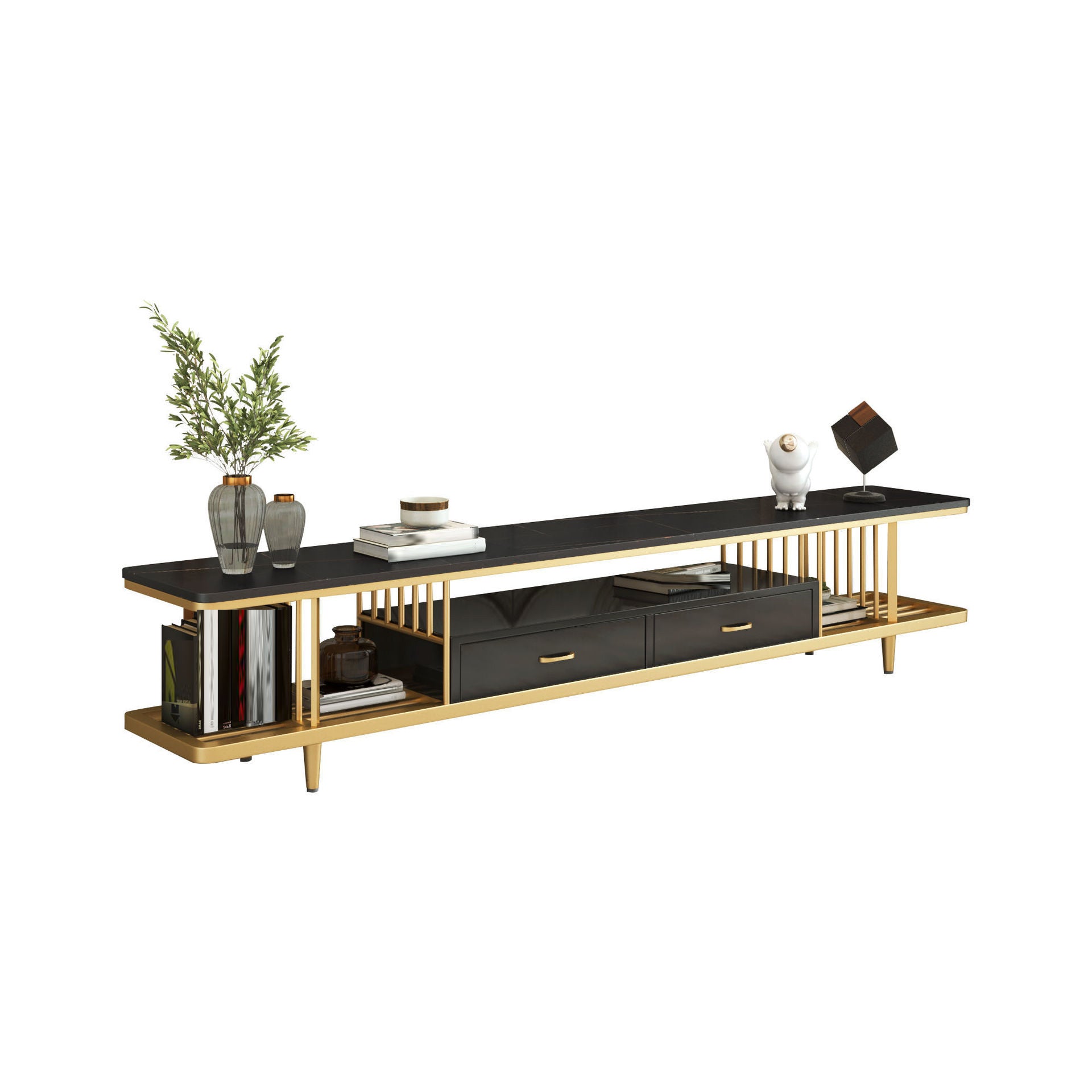 Contemporary TV Media Stand Stone TV Console for Living Room