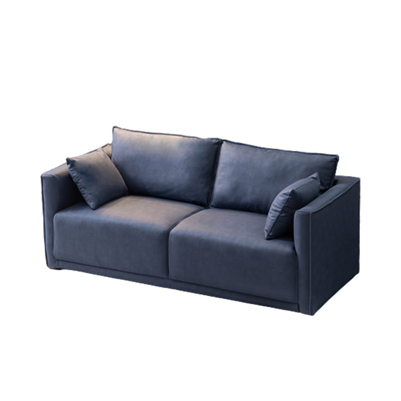 Solid Wood Square Arm Sofa with Cushions Back for Living Room