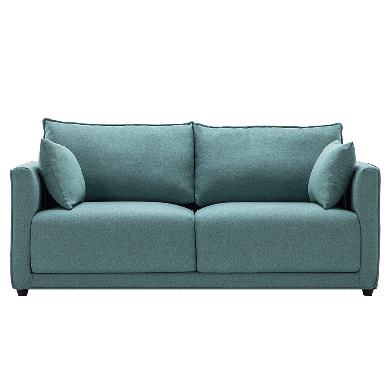 Solid Wood Square Arm Sofa with Cushions Back for Living Room
