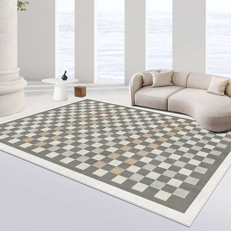 Modern Green Rug Polyester Circle Rug Stain Resistant Indoor Rug for Drawing Room