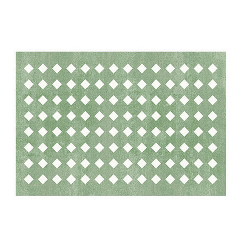 Modern Green Rug Polyester Circle Rug Stain Resistant Indoor Rug for Drawing Room