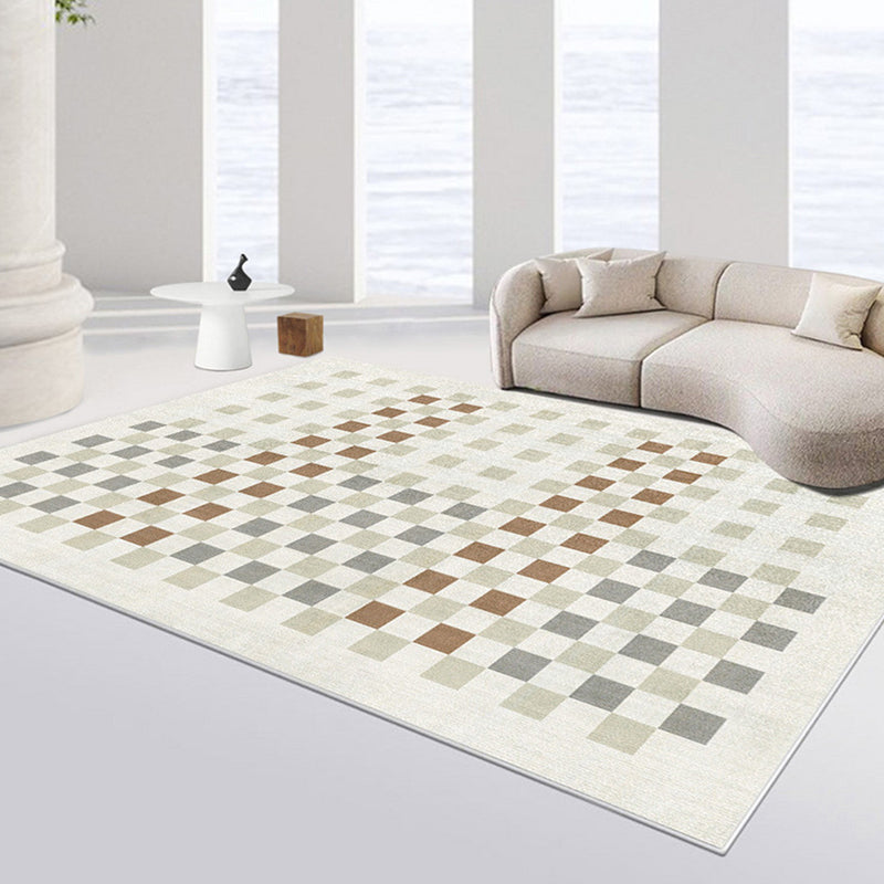Modern Green Rug Polyester Circle Rug Stain Resistant Indoor Rug for Drawing Room