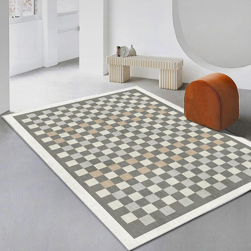 Modern Green Rug Polyester Circle Rug Stain Resistant Indoor Rug for Drawing Room