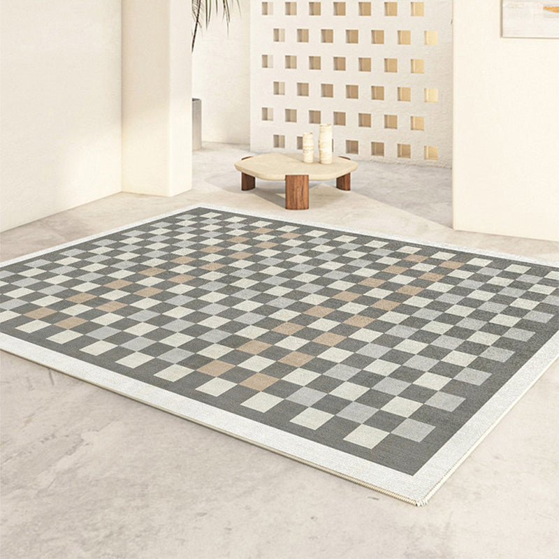 Modern Green Rug Polyester Circle Rug Stain Resistant Indoor Rug for Drawing Room
