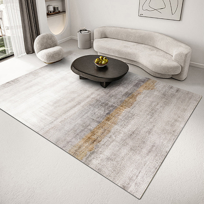 Grey Modern Rug Polyester Graphic Area Rug Washable Rug for Living Room