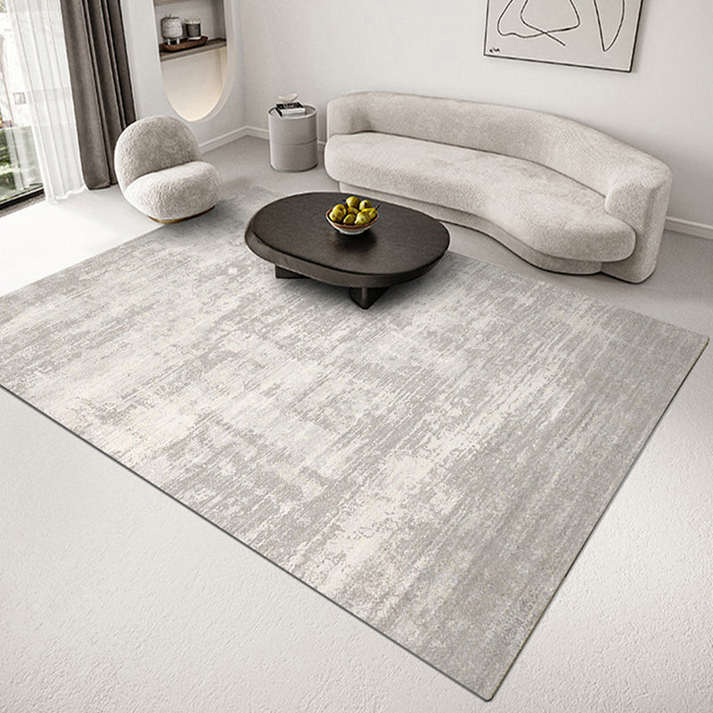 Grey Modern Rug Polyester Graphic Area Rug Washable Rug for Living Room