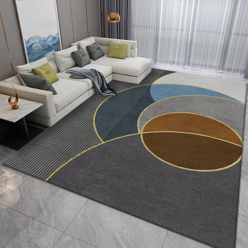 Green Color Piece Rug Polyester Indoor Rug Tear Resistant Rug for Living Room