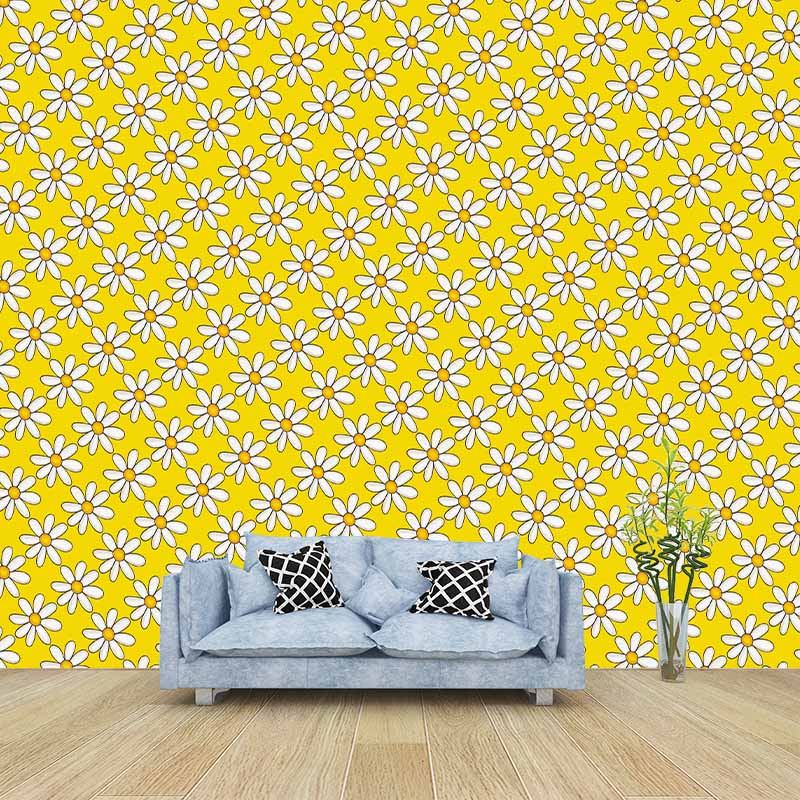 Flower Pattern Wallpaper Mildew Resistant Sleeping Room Wall Mural