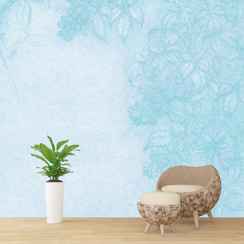 Modern Illustration Mural Wallpaper Plants Environment Friendly Bedroom Wall Mural