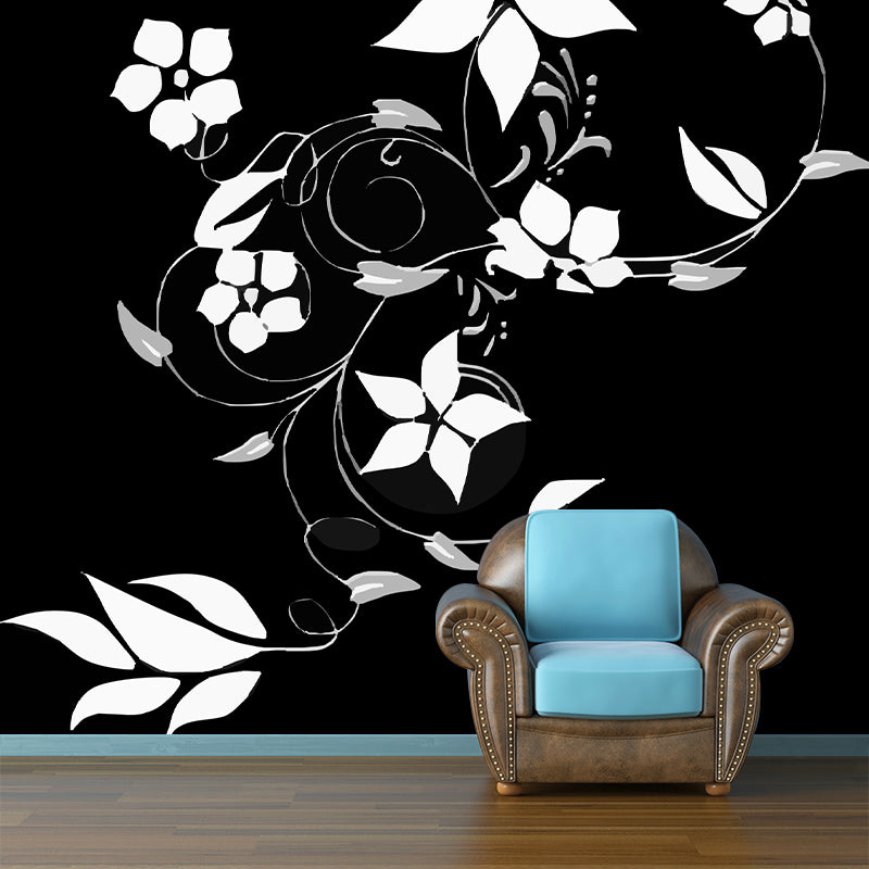 Illustration Stain Resistant Mural Wallpaper Plants Decorative Living Room Wall Mural