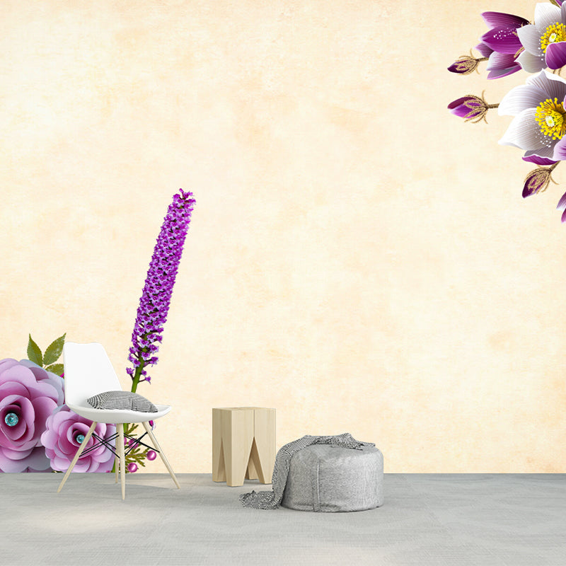 Illustration Stain Resistant Mural Wallpaper Plants Decorative Living Room Wall Mural