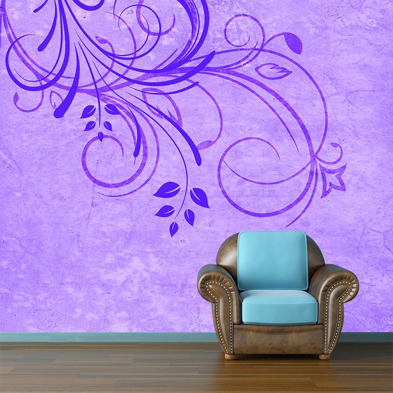 Plants Illustration Wallpaper Environment Friendly Mildew Resistant Indoor Wall Mural