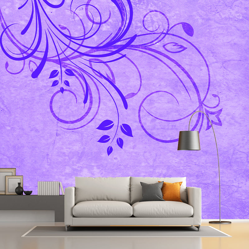 Plants Illustration Wallpaper Environment Friendly Mildew Resistant Indoor Wall Mural