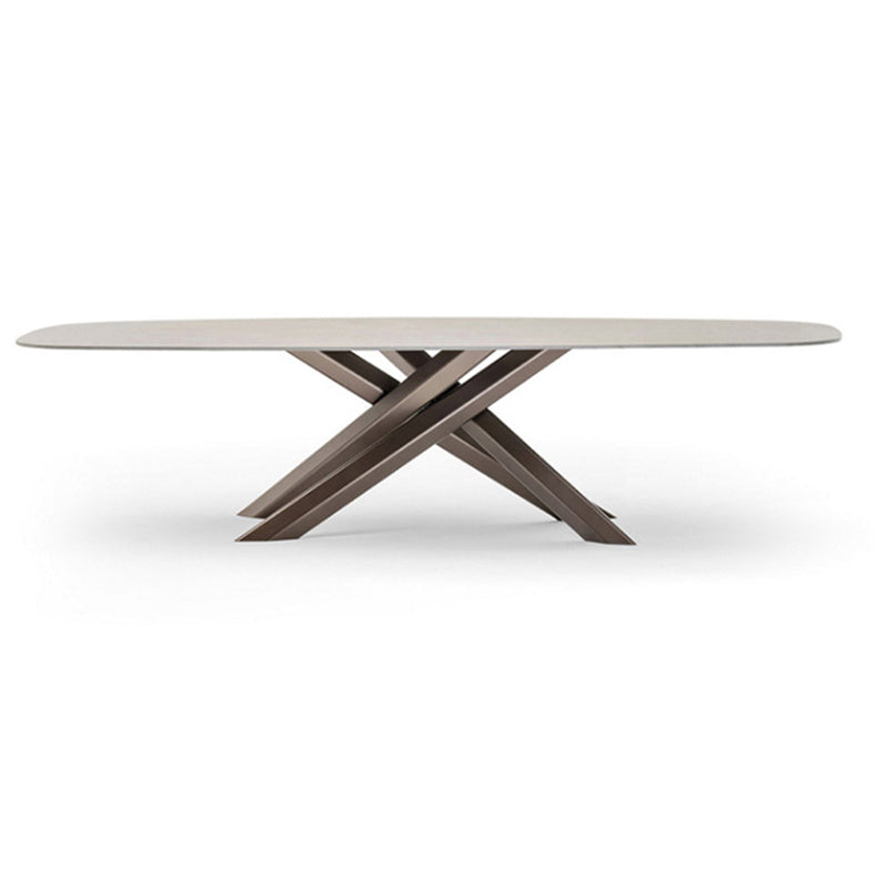 Boho Stone Top Dining Set 1/5/7 Pcs Dinette Table Set with Rattan Chairs