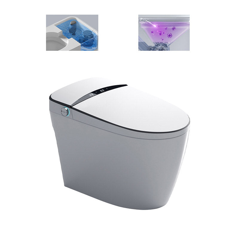 Modern Skirted White Concealed Tank Toilet ABS Floor Mounted Flush Toilet with Seat