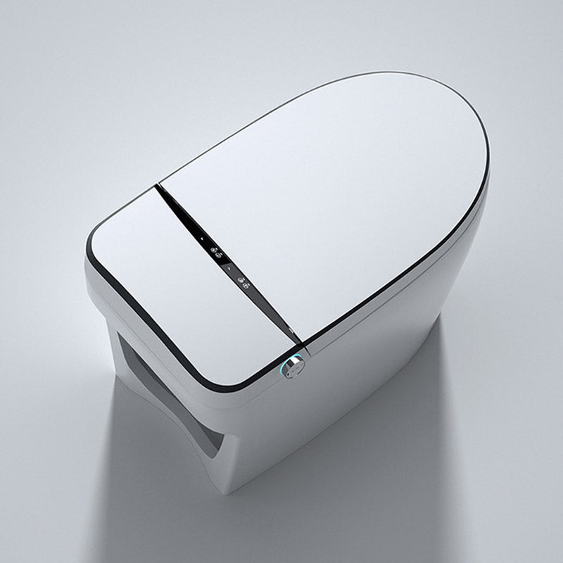 Modern Skirted White Concealed Tank Toilet ABS Floor Mounted Flush Toilet with Seat
