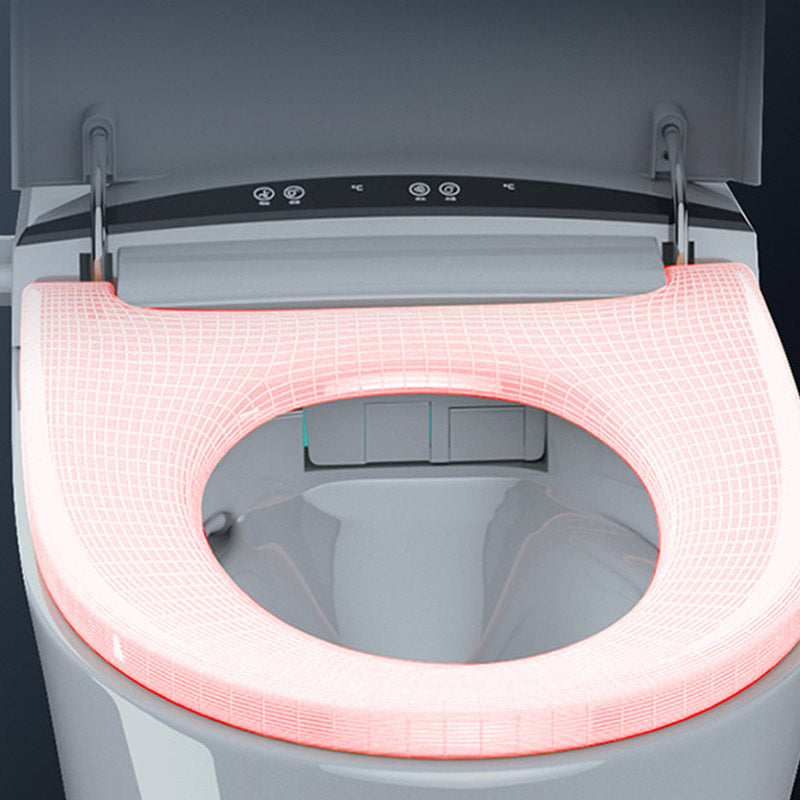 Modern Skirted White Concealed Tank Toilet ABS Floor Mounted Flush Toilet with Seat