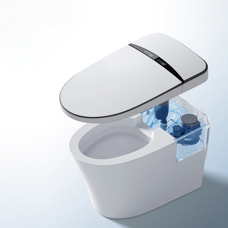Modern Skirted White Concealed Tank Toilet ABS Floor Mounted Flush Toilet with Seat