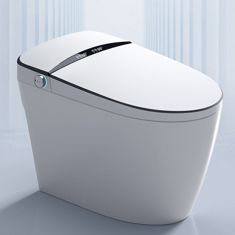 Modern Skirted White Concealed Tank Toilet ABS Floor Mounted Flush Toilet with Seat