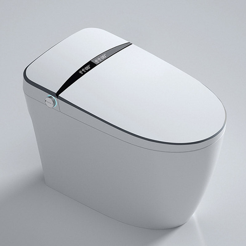 Modern Skirted White Concealed Tank Toilet ABS Floor Mounted Flush Toilet with Seat