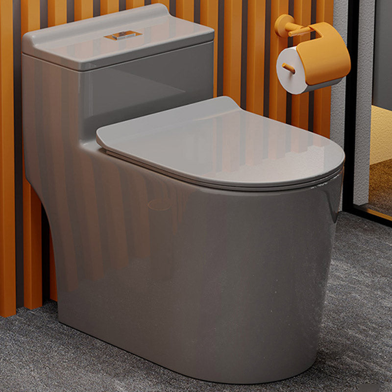 Skirted Toilet Floor Traditional Mount One-Piece Toilet with Slow Close Seat