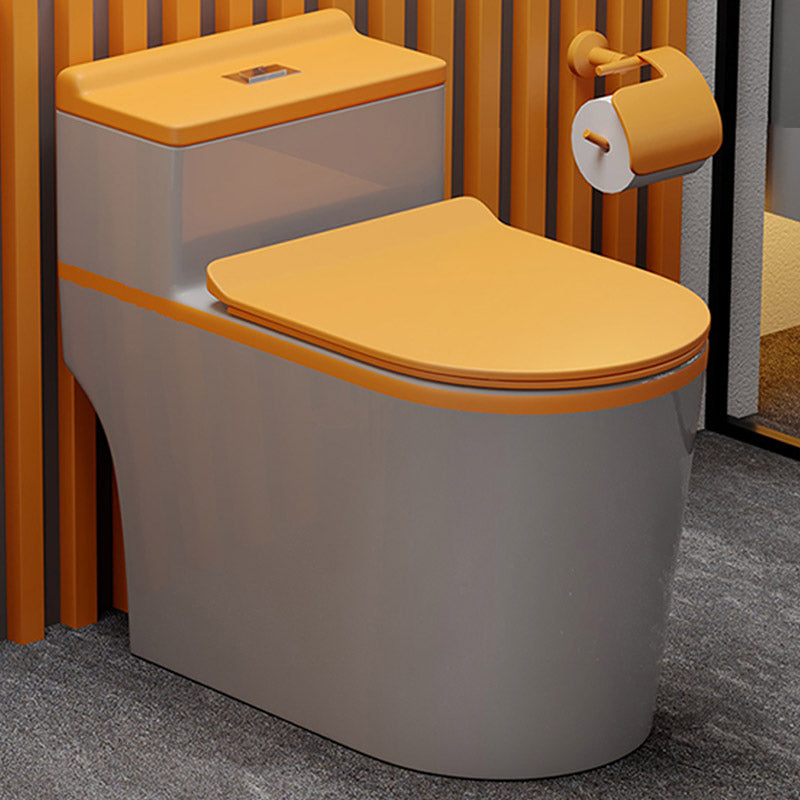 Skirted Toilet Floor Traditional Mount One-Piece Toilet with Slow Close Seat