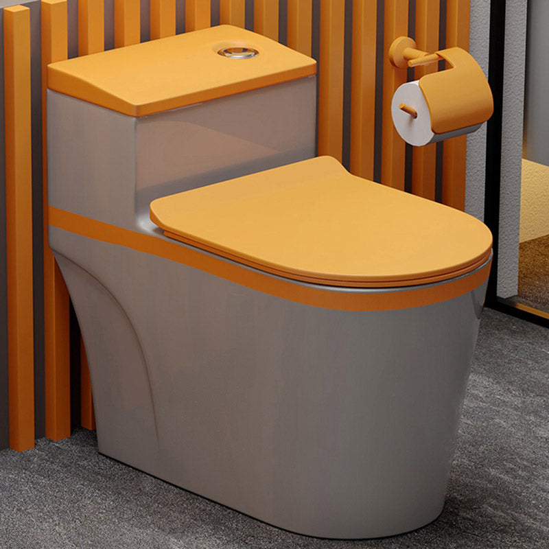 Skirted Toilet Floor Traditional Mount One-Piece Toilet with Slow Close Seat