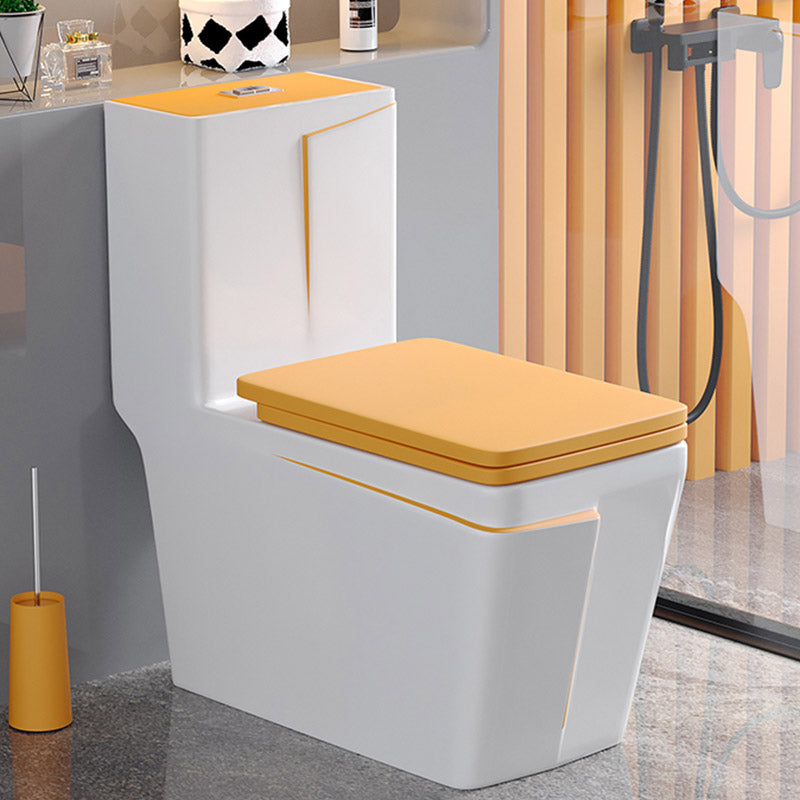 Skirted Toilet Floor Traditional Mount One-Piece Toilet with Slow Close Seat