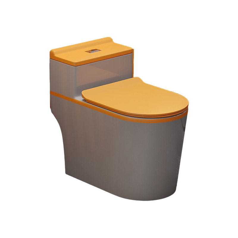 Skirted Toilet Floor Traditional Mount One-Piece Toilet with Slow Close Seat