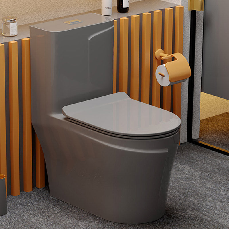 Skirted Toilet Floor Traditional Mount One-Piece Toilet with Slow Close Seat