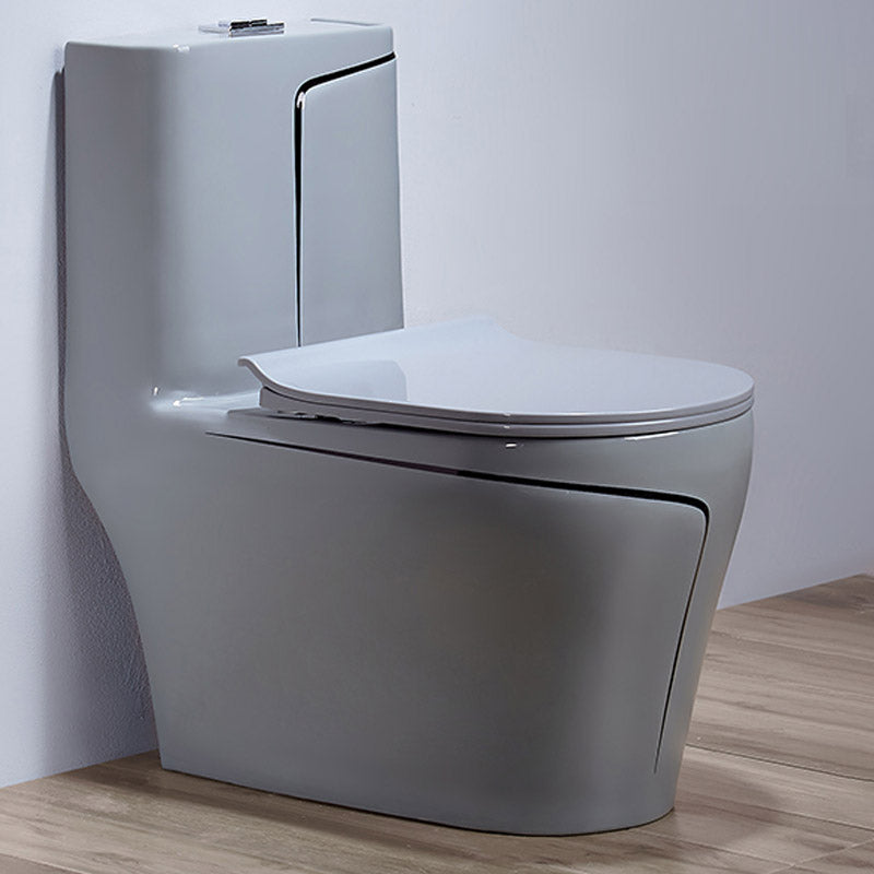 Skirted Toilet Floor Traditional Mount One-Piece Toilet with Slow Close Seat