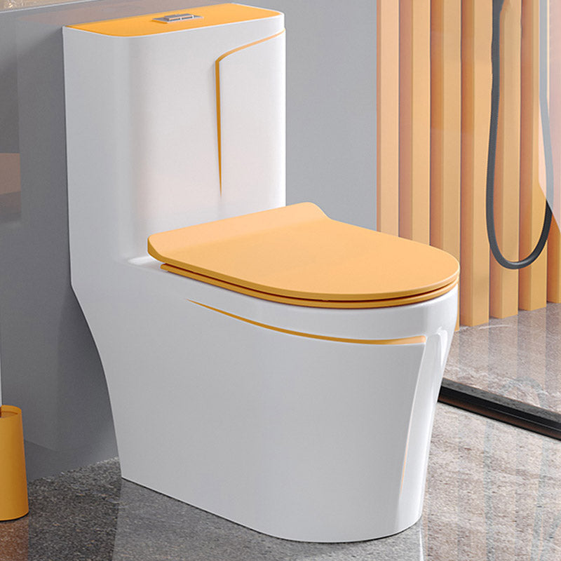 Skirted Toilet Floor Traditional Mount One-Piece Toilet with Slow Close Seat